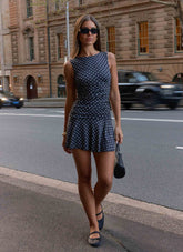 Kelda Mini Dress - Black Polkadot